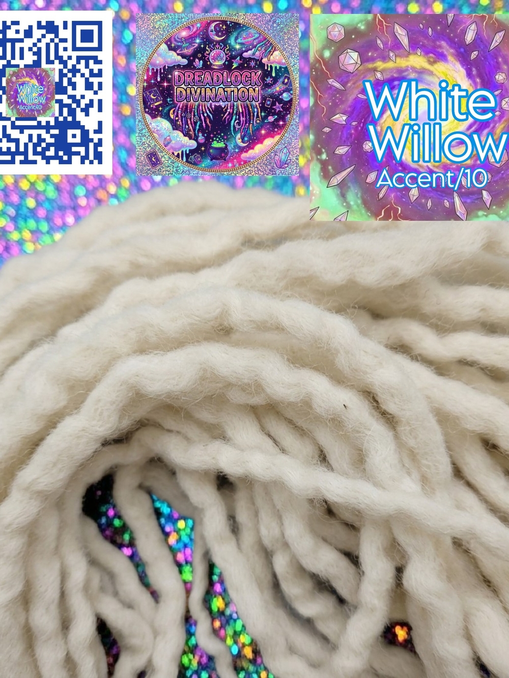 Accent/10 Soft White Dreadlock Wool - White